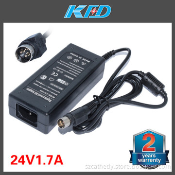 DC Power Supply for LCD Printer Verifone 3 Pins 24V 1.7A AC Power Adapter Charger